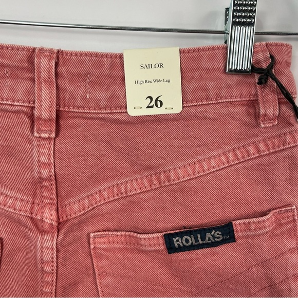 Rollas Sailor Scoop Jeans Salmon Pink sz 26 NWT - Picture 5 of 7